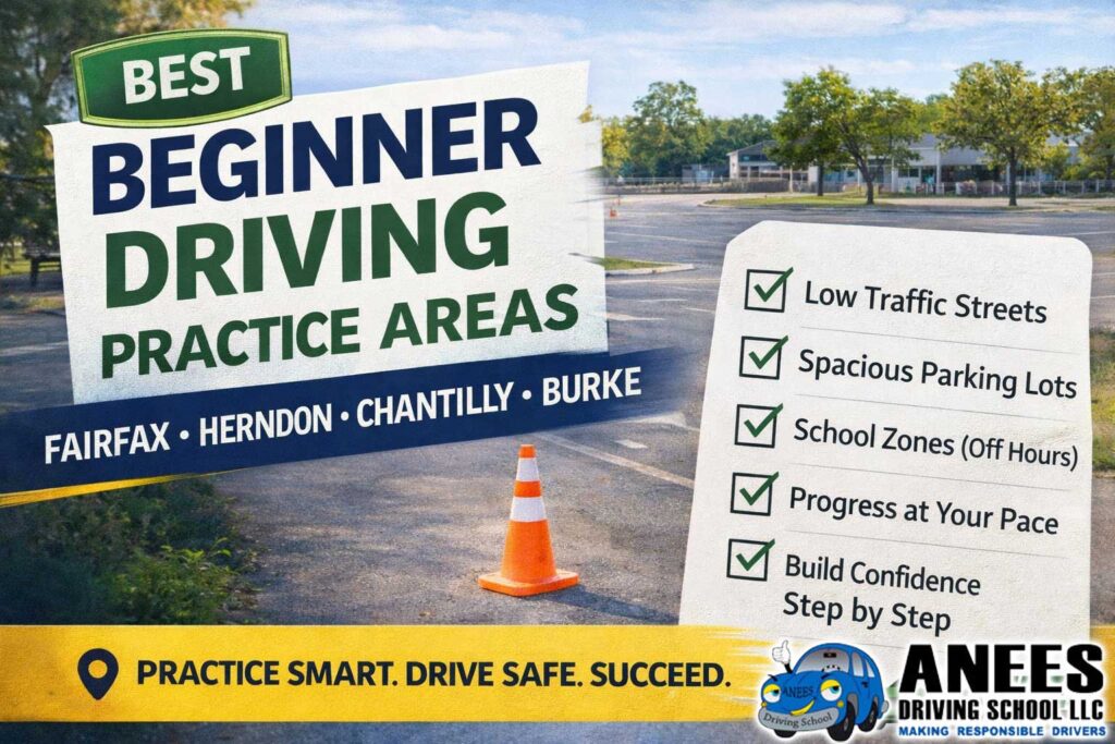 Best Beginner Driving Practice Areas in Fairfax, Herndon, Chantilly, and Burke